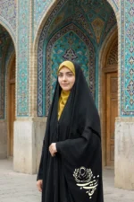 چادر جده مخمل لاینی نگین‌دار - Image 5