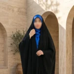 نمای جلو چادر جده نگین بارانی برند الزینب