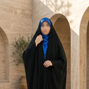 نمای جلو چادر جده نگین بارانی برند الزینب