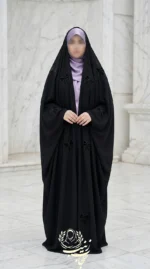 چادر جده عربی پاپیون پراکنده مخمل و نگین - Image 3