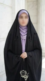 چادر جده عربی پاپیون پراکنده مخمل و نگین - Image 4