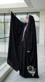 چادر جده عربی پاپیون پراکنده مخمل و نگین - Image 5
