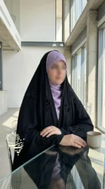چادر جده عربی پاپیون پراکنده مخمل و نگین - Image 2