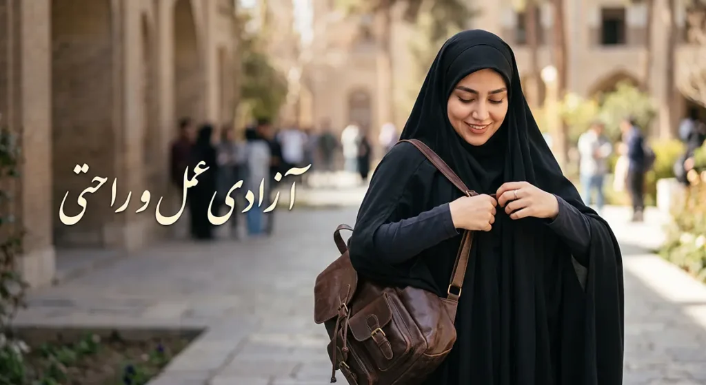 تفاوت چادر دانشجویی و صدفی | آزادی عمل و راحتی